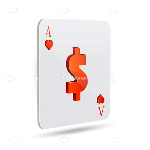 Ace Playing Card with Dollar Sign